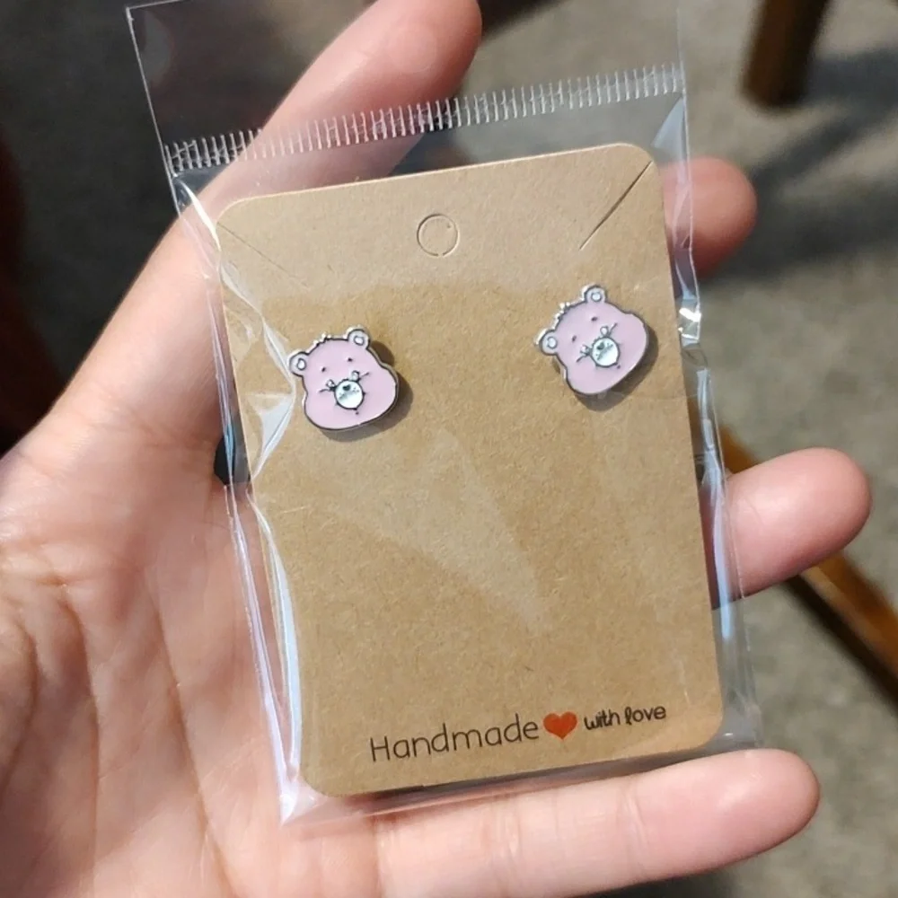 Pink Care Bears Stud Earrings